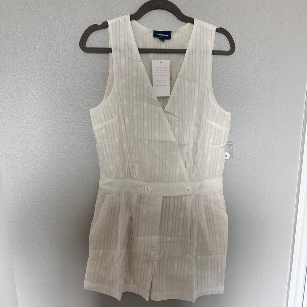 Modcloth White Sleeveless Romper